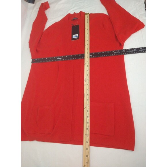 NWT Jones New York Cardigan Women's Sz XL Red Stretch Open Front Chore Pockets - Picture 5 of 16